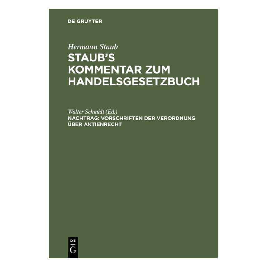 De Gruyter Vorschriften der Verordnung über Aktien (67771518)