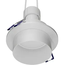 ledscom.de Deckeneinbaurahmen KRON, rund, weiß matt, inkl. GU10 LED 450lm, warmweiß