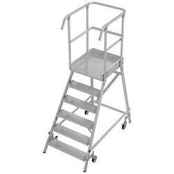Krause 821041 Aluminium Podestleiter fahrbar, Montage mit Werkzeug Arbeitshöhe (max.): 3.45 m Aluminium 42.3 kg
