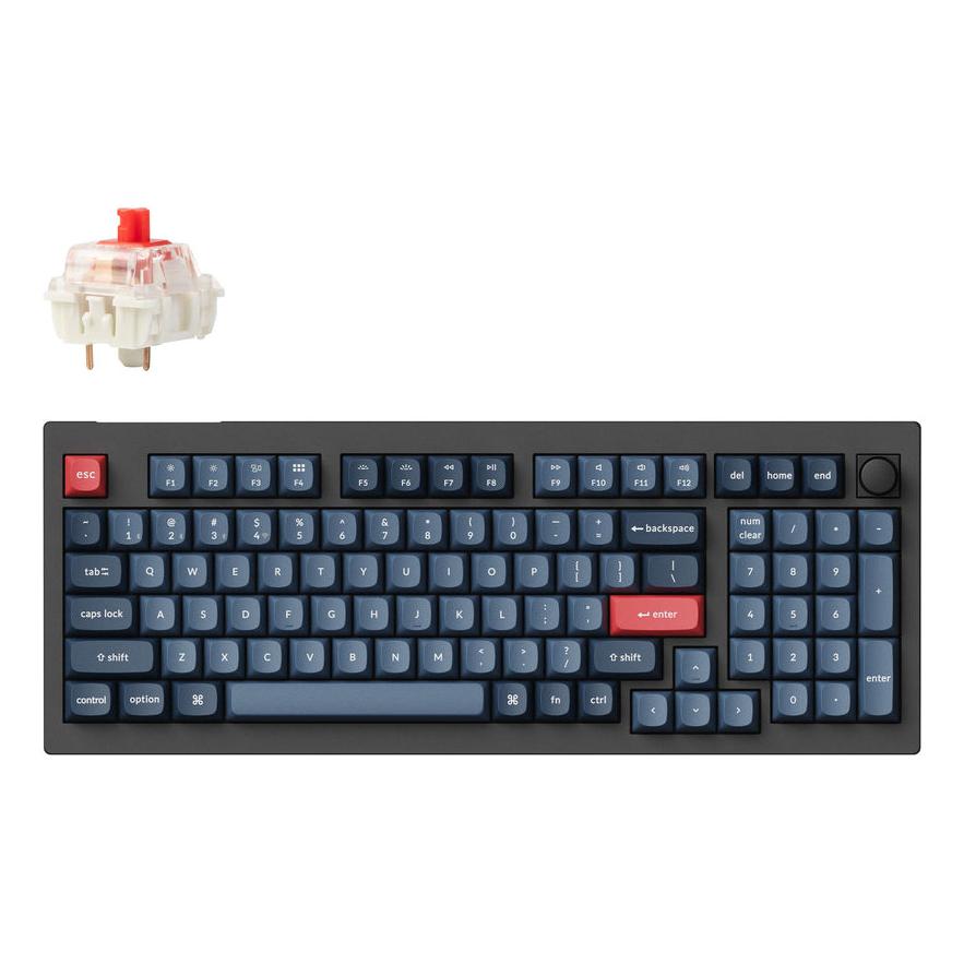 Keychron V5 Max QMK/VIA RGB Knob Red Switch Wireless Mechanical Keyboard (schwarz) (US, Kabelgebunden, Kabellos) (V5M-D1)