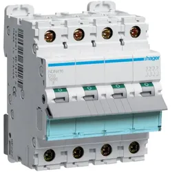 Hager, Schutzschalter, HAG NDN416 LS-Schalter 4P 10kA D-16A 4M