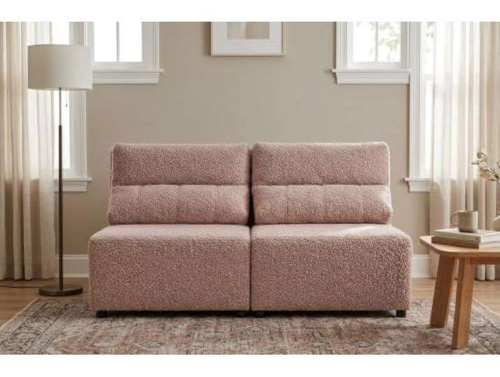 Sofa 2-Sitzer-Schlafsofa mit Stauraum, schwarzer Velours, KIMO Family Möbel