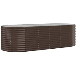 Helloshop26 - Hochbeet für Pflanzen Blumen Terrasse Garten pulverbeschichteter Stahl braun 02_0039544