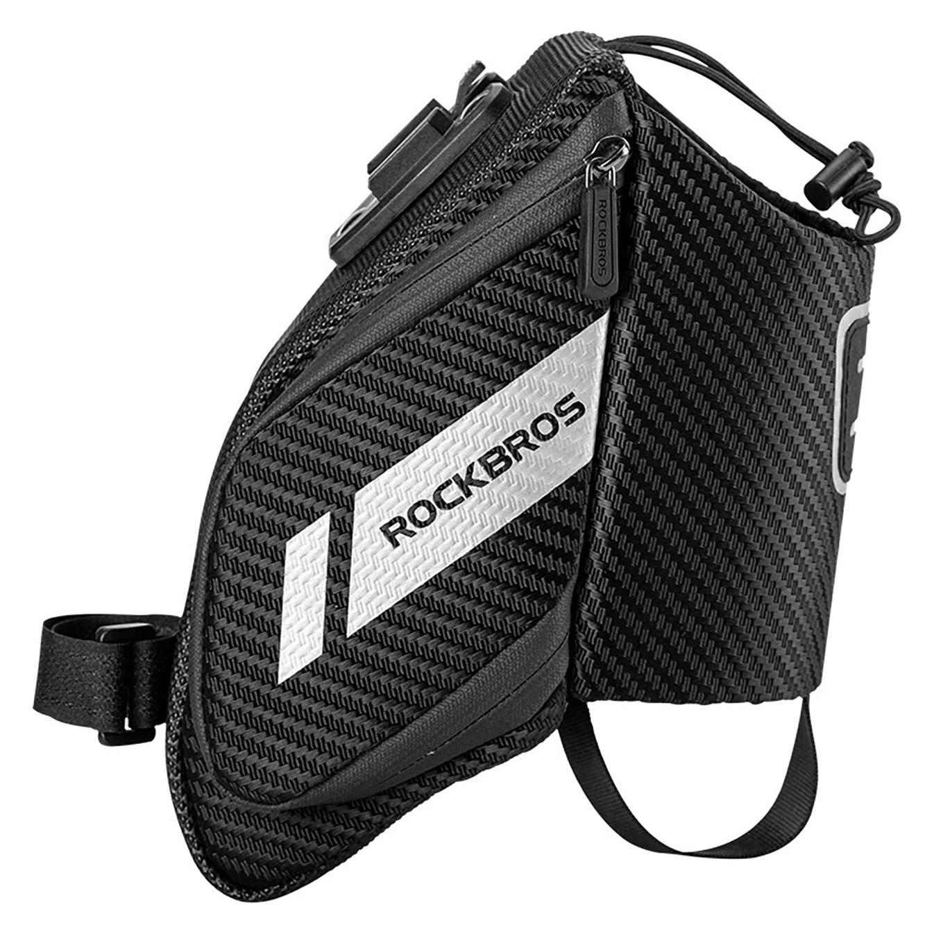 Rockbros C32BK Satteltasche 1,5 l mit Wasserflaschenfach - Schwarz (1.50 l, Satteltasche) (1701423730)