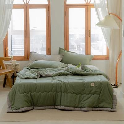 Uplift Essentials Lightweight Japanese Cotton Quilted Summer Quilt Soft, Breathable And Washable 43.3 59.1 In green