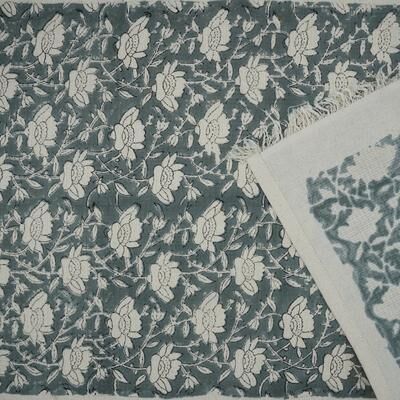 Fabdivine Handmade Floral Block Print Kitchen or Bath Room Hand Towels Home or Office Accent