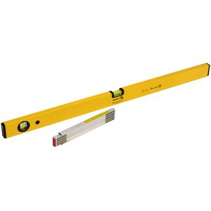 Stabila Wasserwaage 20277, Type 70 BONUS PACK, 80cm, 2 Libellen, inkl. 2m Zollstock