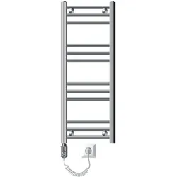 BADHEIZKÖRPER elektrisch Sahara 300x800 mm Chrome gerade mit Heizstab 300W