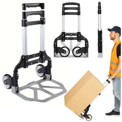 Leichter, zusammenklappbarer Lager-Transportwagen aus Aluminium, 70 kg