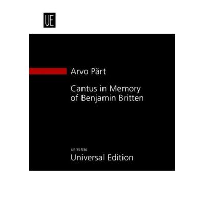 Pärt, A: Cantus in Memory of Benjamin Britten, Taschenbuch von , Universal Edition AG, 978-3-7024-7079-1