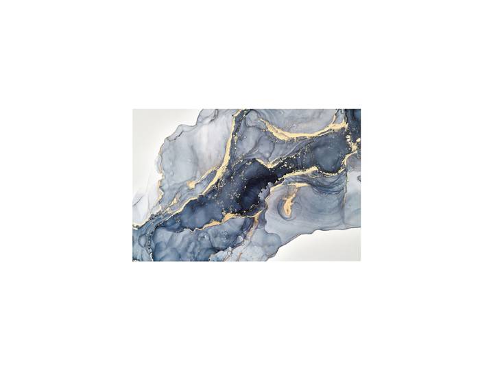 Glasbild „Blaugrau im Goldrausch“ 100 x 150 cm Multicolor Crea Collection