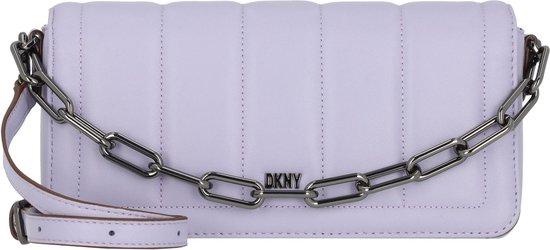 Dkny Schultertasche Lavendel Leder 7-Fächer Magnetverschluss