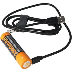 Fenix, Taschenlampe Zubehör, Akku 18650 geschützt mit USB Ladefunktion, mit AccuSafe