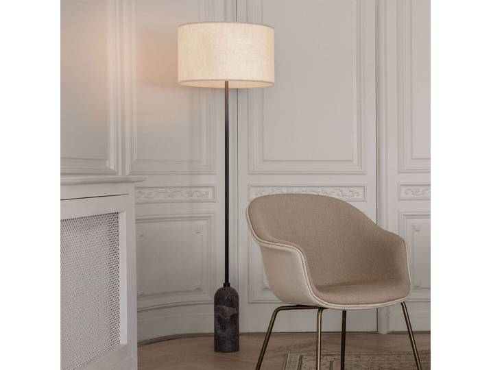 Design vloerlamp Gravity, dimbaar, alu / grijs / zink, Woon-/ Eetkamer, Steen, Design, vloerlamp