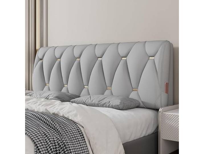 HNBCYRND Kissen Lesen Bett Kopfteil Abdeckungen Slipcover, Technologie Stoffbett Rückenlehne Kissen Staubdichter Beschützer Zurück Rückenstütze Für Gepolstertes Kopfteil(63 x 23 x 4 inch,Gray)