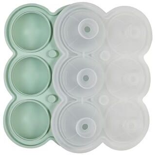 USA Free Shipping Shop GlacierSphere Large Ice Cube Mold BPA Free Silicone Ice Cube Tray For Slow Melting Drinks 6 Grid Green
