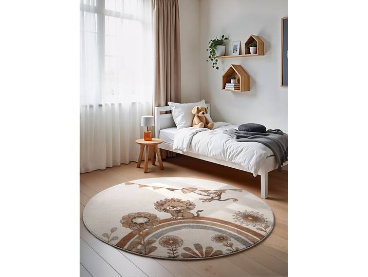 Tapis enfant Lion Ø 160cm Blanc