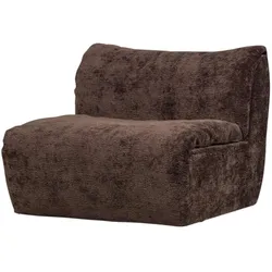 Sessel Baggy aus 3D-Chenille-Stoff, modern gepolstert, dunkelbraun, weicher Griff, luxuriöser Glanz