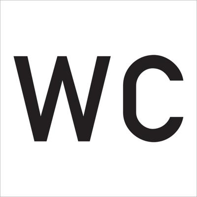 WC-Schild, WC - 300x300x2 mm Aluminium 2 mm