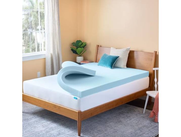 Linenspa Matratzenauflage aus Memory-Schaum, Queen-Size-Größe, 10,2 cm, Gel-infundierter Memory-Schaum, Plüsch-Gefühl, kühlend und druckentlastend, CertiPUR-Zertifiziert