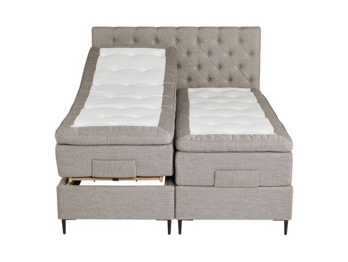 BOXSPRING lit complet relax CONTINENTAL taupe 2x80x200 cm ép.66 cm