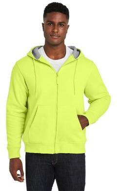 Harriton M711 ClimaBloc Lined Heavyweight Hooded Sweatshirt in Safety Yellow size 5XL   70% cotton, 30% polyester