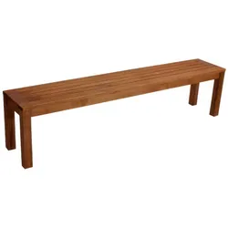 Hockerbank Holz Stavanger - 190 x 36 x 46 cm (B x T x H) - 4-Sitzer aus geöltem Eukalyptusholz (FSC-zertifiziert) - rotbraune Gartenbank ohne Lehne
