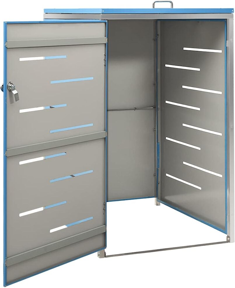 vidaXL Cobertizo para un contenedor basura acero 69x77,5x115 cm Azul
