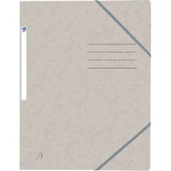 Oxford Eckspannmappe, DIN A4, 390g, beige 3 Einschlagklappen, Gummiband,