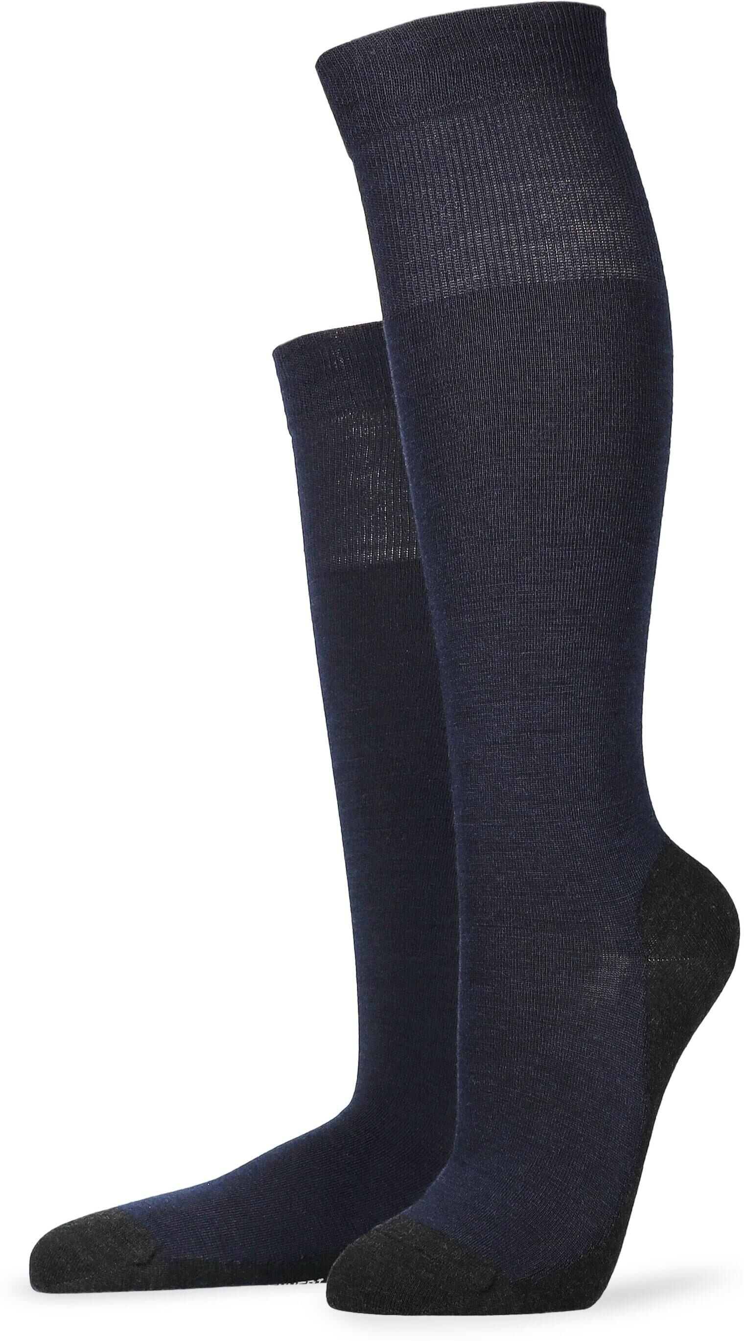 Kniestrümpfe KUNERT "WARM UP", Damen, Gr. 39-42, blau (marine), Materialmix, Socken Kniestrümpfe, Wärmende Strick-Kniestrümpfe marine 39-42