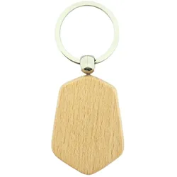 CombiCraft Schlüsselanhänger aus Holz Hexagon 48x35 mm - pro 50 Stück - Ohne Aufdruck
