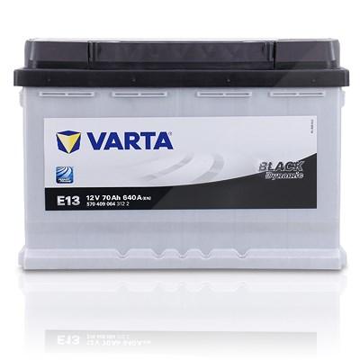 Varta Starterbatterie BLACK dynamic 70 Ah 640 A E13 [Hersteller-Nr. 5704090643122] für Mercedes-Benz, Fiat, Puch, Aro, Chrysler, Toyota, Plymouth, Nis