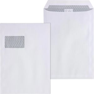 ÖKI Versandtaschen Cello 42951 weiß, C4, mit Fenster, haftklebend, aus Papier, 10 Stück