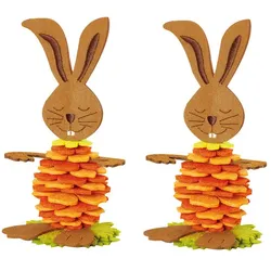 Filz-Bausatz "Hasen", gelb-orange-grün, 2 Stück