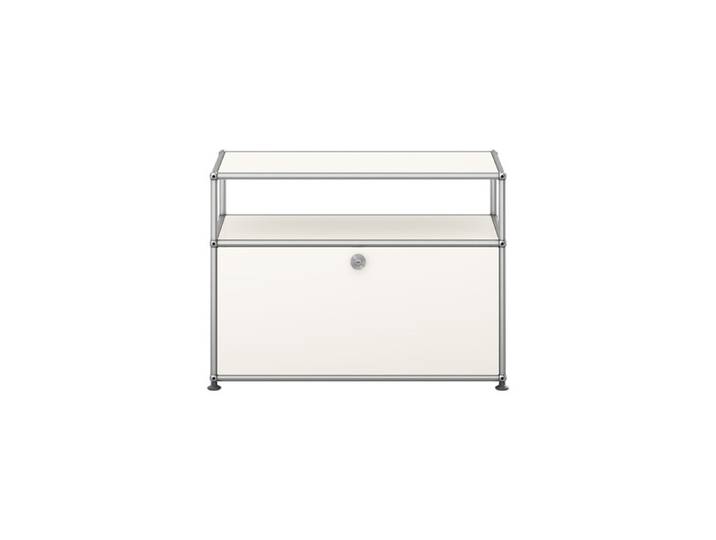 USM Haller TV Board 1-fach breit 1 Klapptür Fach offen weiß ohne Schloss reinweiß 78x56.5x38 cm