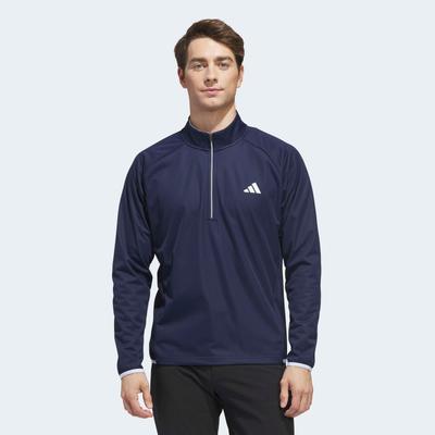 Sweatshirt ADIDAS PERFORMANCE "ULTIMATE365 DURABLE WATER REPELLENT WIND QUARTER-ZIP", Herren, Gr. M, blau (collegiate navy, weiß), Obermaterial: 100% Polyester, angesetztes Bündchen, Sweatshirts Sweatshirt