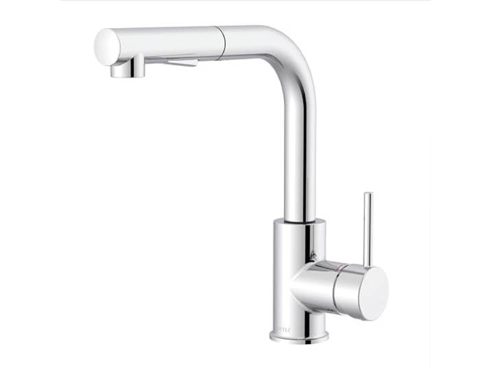 Lenz Küchenarmatur OLINA FLEX in Chrom – Herausziehbare Geschirrbrause 2 Strahlarten, Kaltstart-Funktion, Pflegeleichte Oberfläche, Schnellbefestigung, Nickelfreie Wasserwege, 46071102