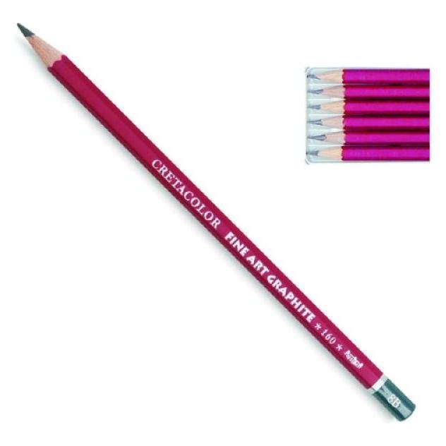 Cretacolor Brevillier's CLEOS Fine Art Graphite bruchfeste Graphitstifte 6-teilig (2 mm, 2B, 2H, 4B, 6B, 8B, HB, 6x) (160 25)