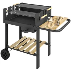HOLZKOHLEGRILL Metall Kiefernholz Schwarz
