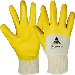 ERFURT LITE, Nitril-Arbeitshandschuh aus Baumwolle/Nitril, 3/4 Nitril Beschichtung / Strickbund - Hase 901400 , Größe7 (S)