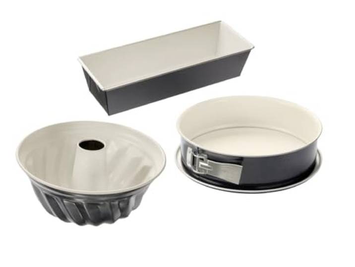 Dr. Oetker Backformen-Set Back-Trend – 3-teilig mit Springform, Gugelhupf & Kastenform, keramisch verstärkte Antihaft-Beschichtung, hitzebeständig bis 230°C, auslaufsicher