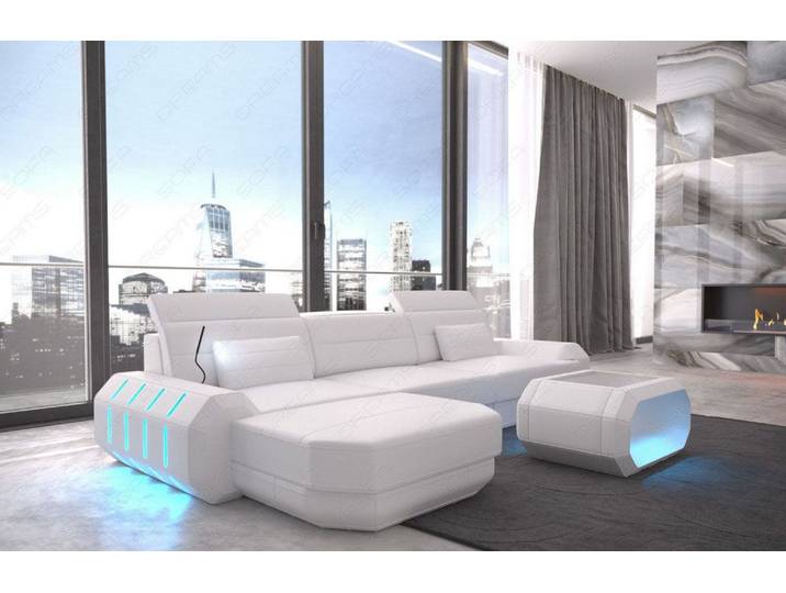 Mini Couch Roma L-Form in Leder