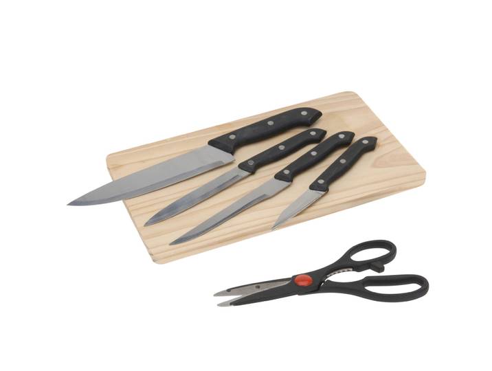Messerset, mit Schere und Brett, 6-tlg. Schneideset