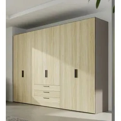 Rudolf Kleiderschrank Cozy 302 x 236 cm Holzoptik Braun Esche