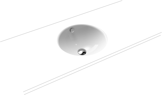 Kaldewei Classic Unterbauwaschtisch 910106003001 d= 36cm, mit Überlauf, Schallschutz, weiß Perl-Effekt