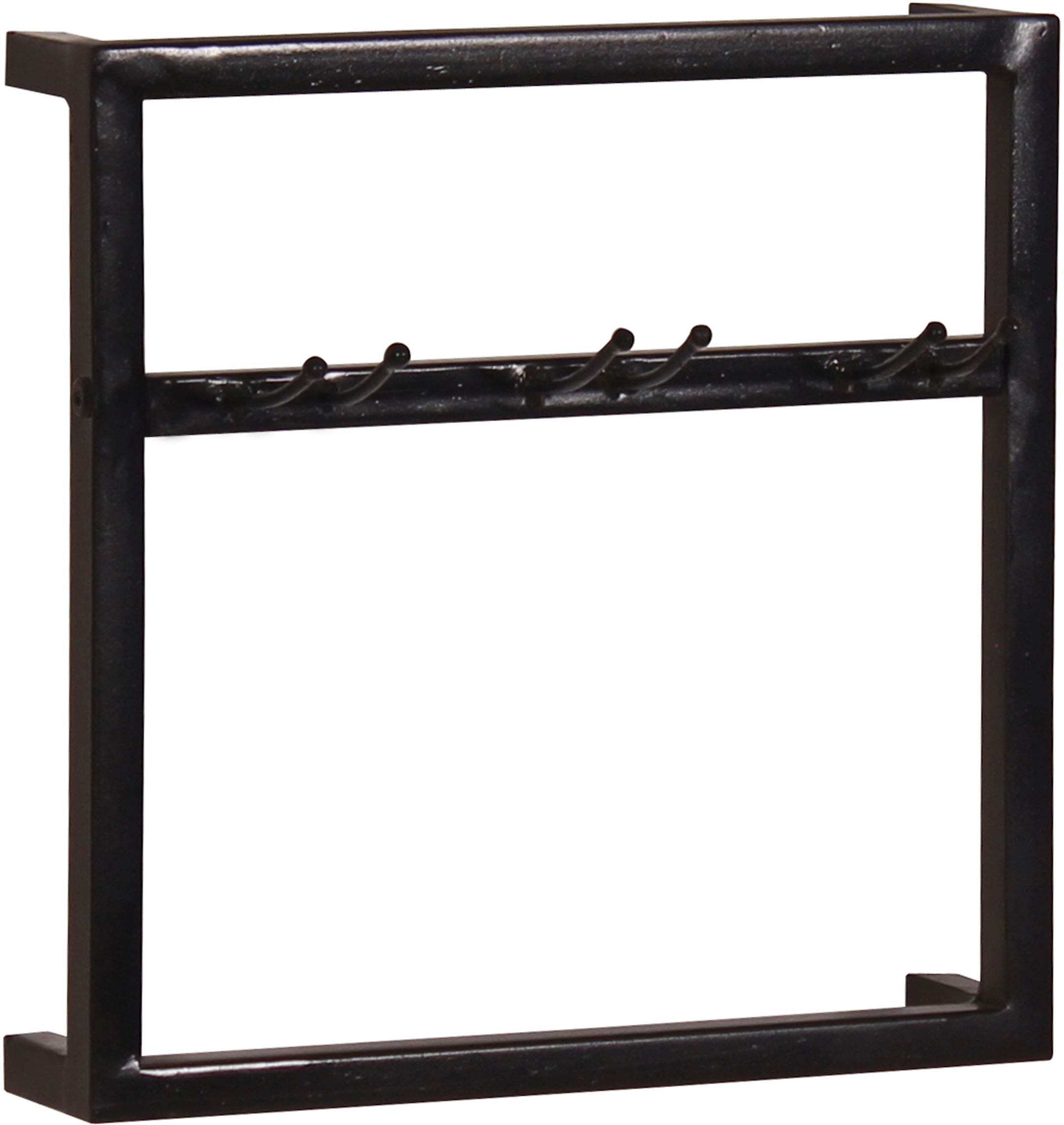 Wandregal SIT "Bled 2-teilig aus Metall für 2 Flaschen & 6 Gläser – Antikschwarz", schwarz, B:35cm H:75cm T:15cm, Metall, Regale, Wandregal, Weinregal & Gläserhalter für flexible Wandgestaltung schwarz B/H/T: 35cm x 75cm x 15cm