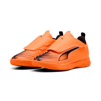 Fußballschuh PUMA "ULTRA 6 PLAY V IT JR", Mädchen, Gr. 34, Textil, heat fire, puma schwarz, glowing rot, Synthetik, Schuhe Fußballschuh, für Halle und Straße