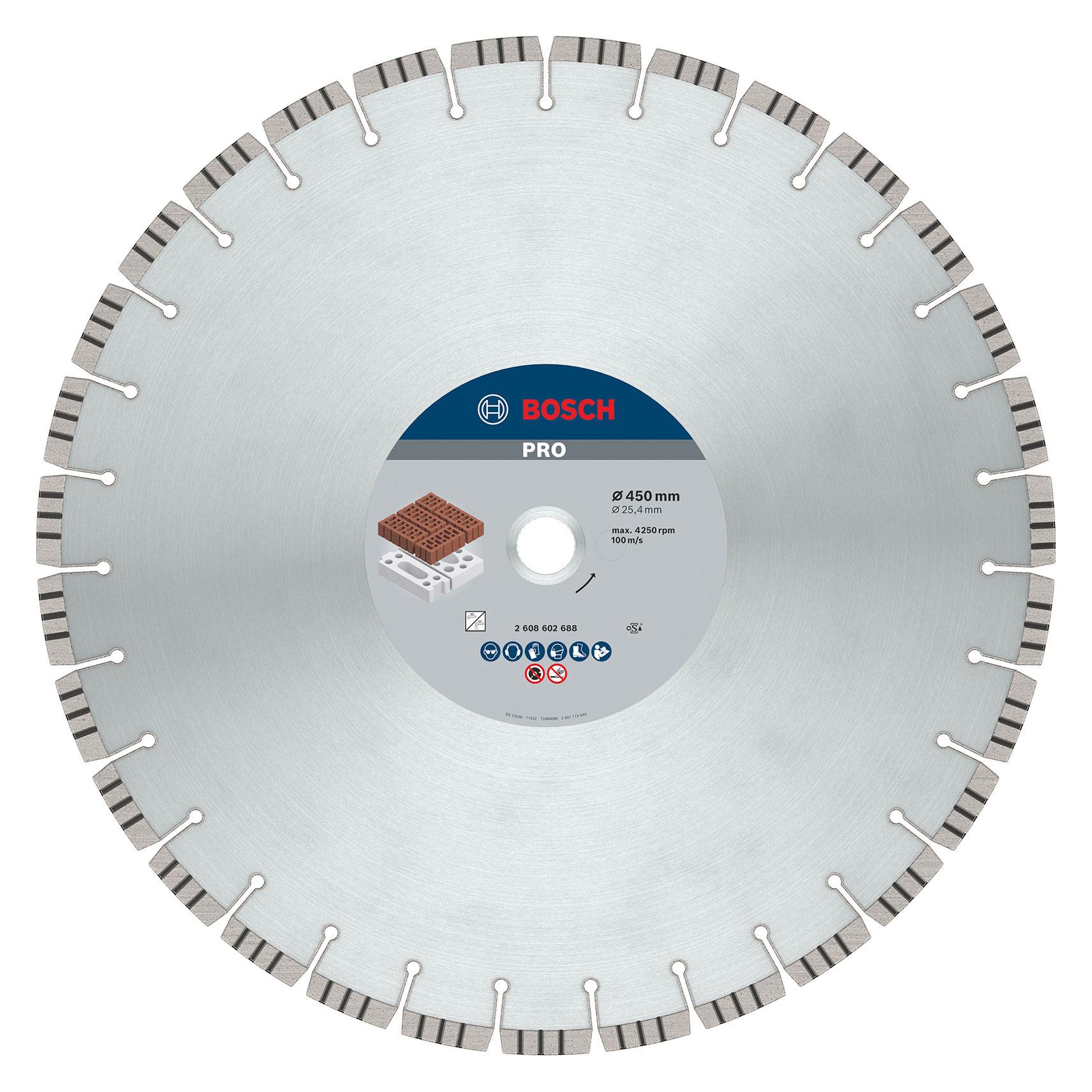 Bosch Professional Zubehör PRO Abrasive Diamanttrennscheibe, 450 x 25,4 mm (2608602688)