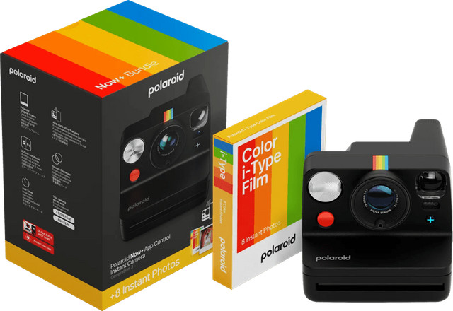 Polaroid Now+ Instantcamera Zwart met 8 stuks Color Film