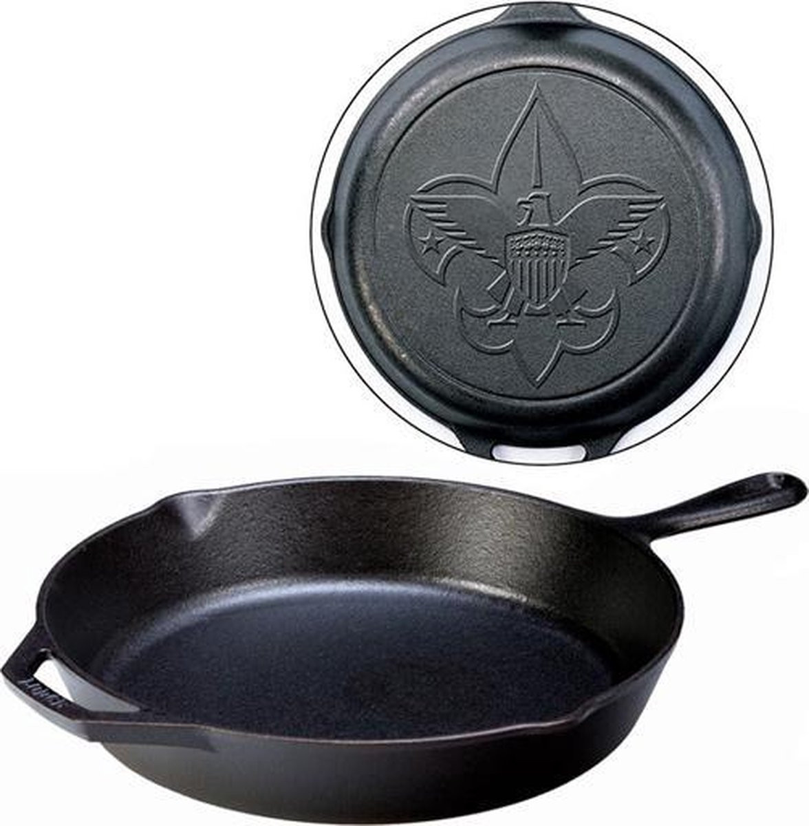 Lodge Boy Scout Koekenpan 30 cm - Gietijzeren koekenpan voor kamperen en scouting